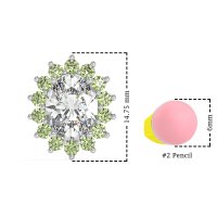 Princess Diana Oval Halo Earrings