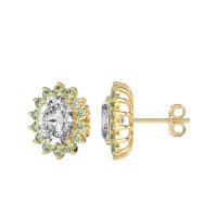 Princess Diana Oval Halo Earrings