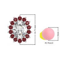 Princess Diana Oval Halo Earrings