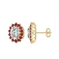 Princess Diana Oval Halo Earrings