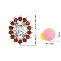 Princess Diana Oval Halo Earrings