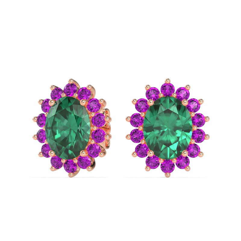 Princess Diana Oval Halo Earrings