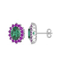 Princess Diana Oval Halo Earrings