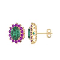 Princess Diana Oval Halo Earrings