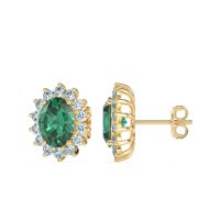 Princess Diana Oval Halo Earrings
