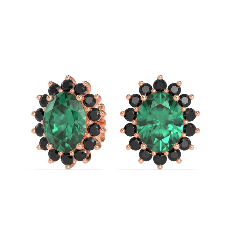 Princess Diana Oval Halo Earrings