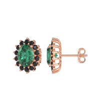 Princess Diana Oval Halo Earrings