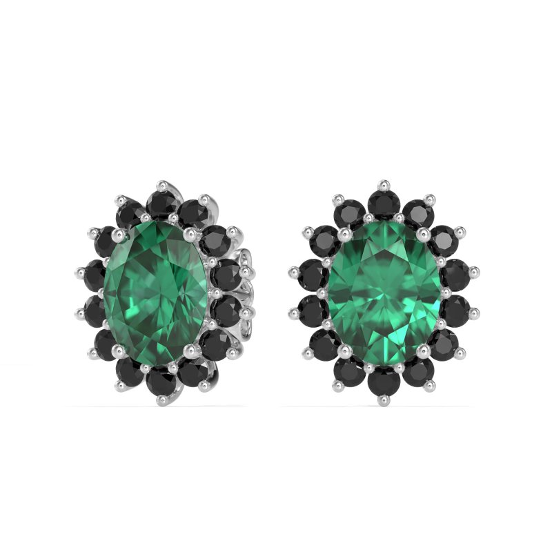 Princess Diana Oval Halo Earrings