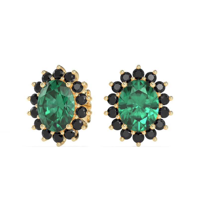 Princess Diana Oval Halo Earrings