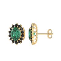 Princess Diana Oval Halo Earrings