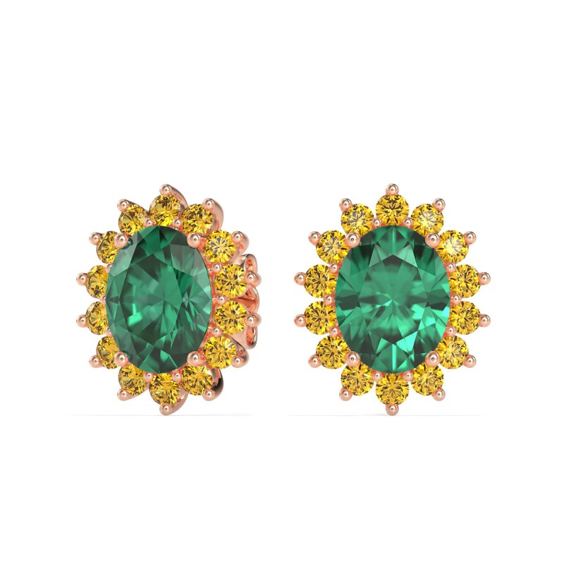 Princess Diana Oval Halo Earrings