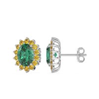Princess Diana Oval Halo Earrings