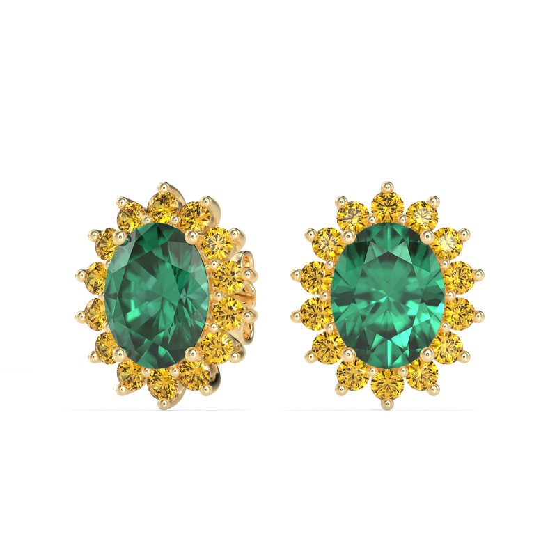 Princess Diana Oval Halo Earrings