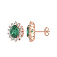 Princess Diana Oval Halo Earrings