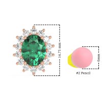 Princess Diana Oval Halo Earrings