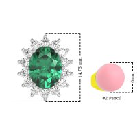 Princess Diana Oval Halo Earrings