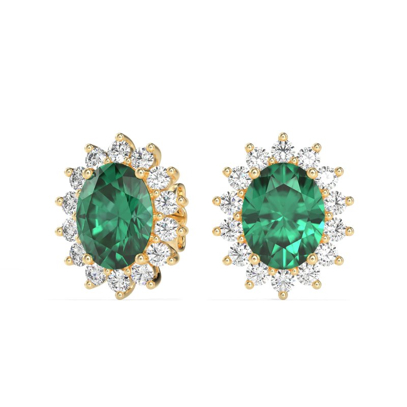 Princess Diana Oval Halo Earrings