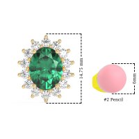 Princess Diana Oval Halo Earrings