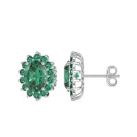Princess Diana Oval Halo Earrings