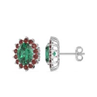 Princess Diana Oval Halo Earrings