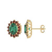 Princess Diana Oval Halo Earrings