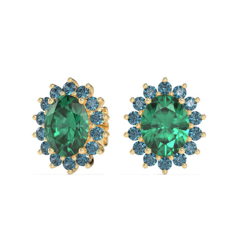 Princess Diana Oval Halo Earrings