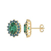 Princess Diana Oval Halo Earrings