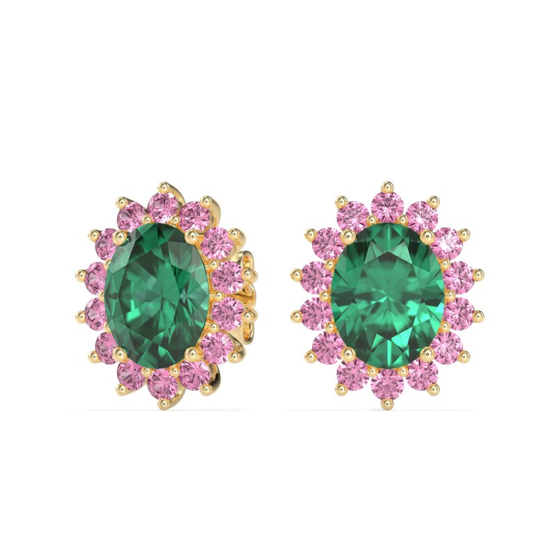 Princess Diana Oval Halo Earrings