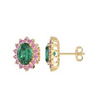 Princess Diana Oval Halo Earrings