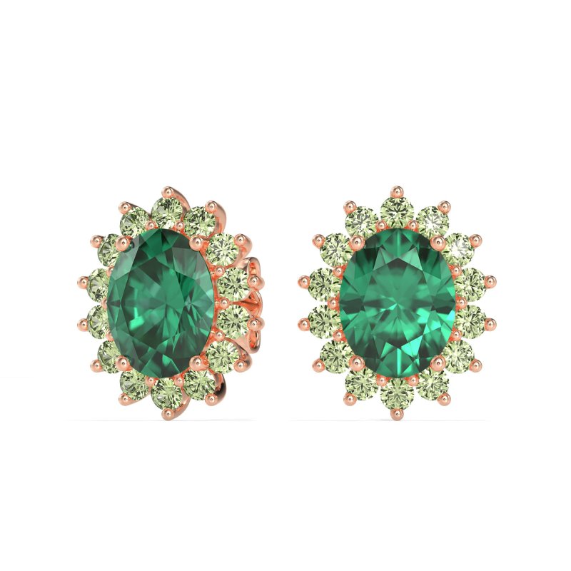 Princess Diana Oval Halo Earrings