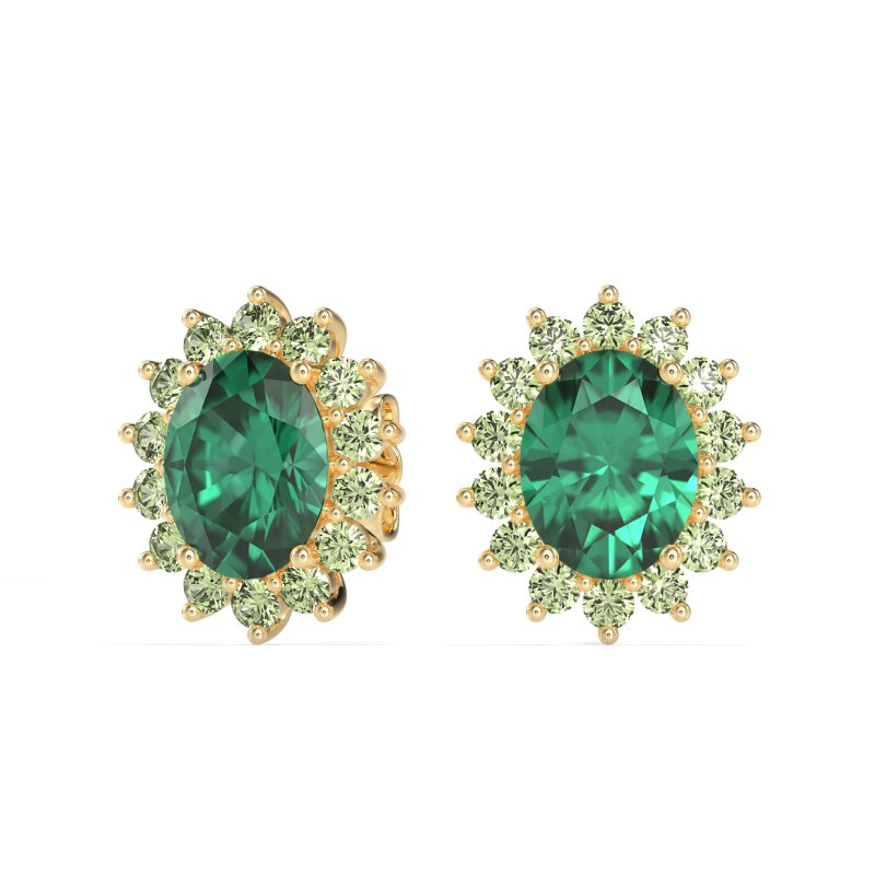 Princess Diana Oval Halo Earrings