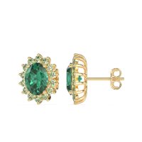 Princess Diana Oval Halo Earrings