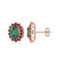 Princess Diana Oval Halo Earrings