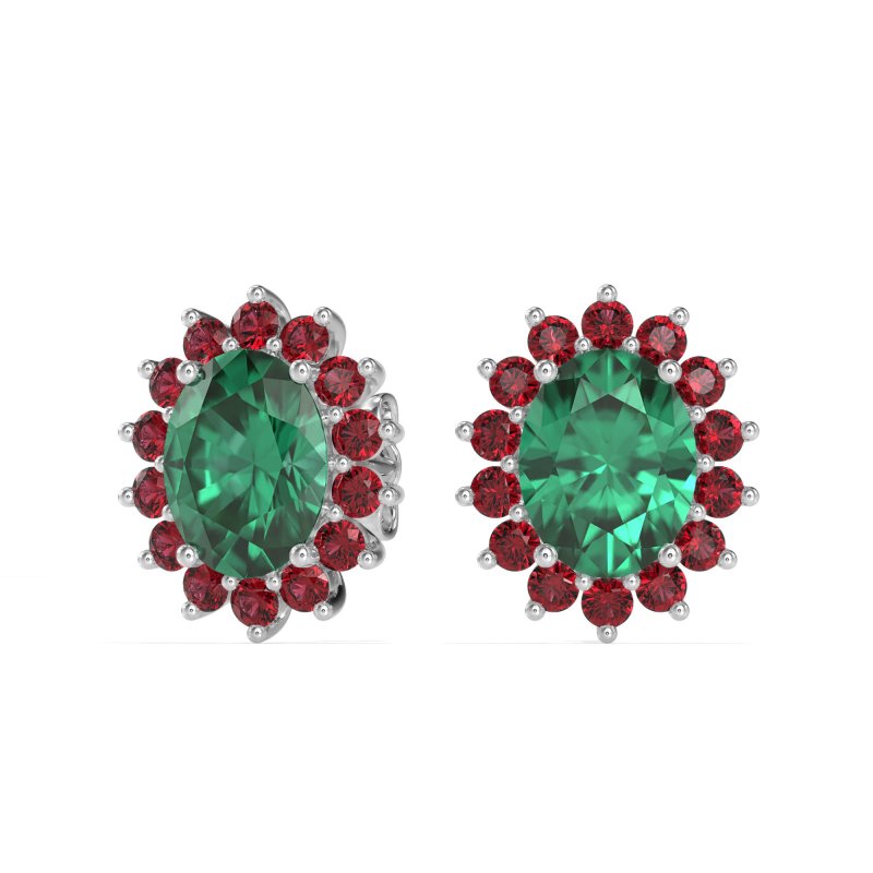 Princess Diana Oval Halo Earrings