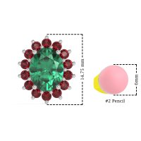 Princess Diana Oval Halo Earrings