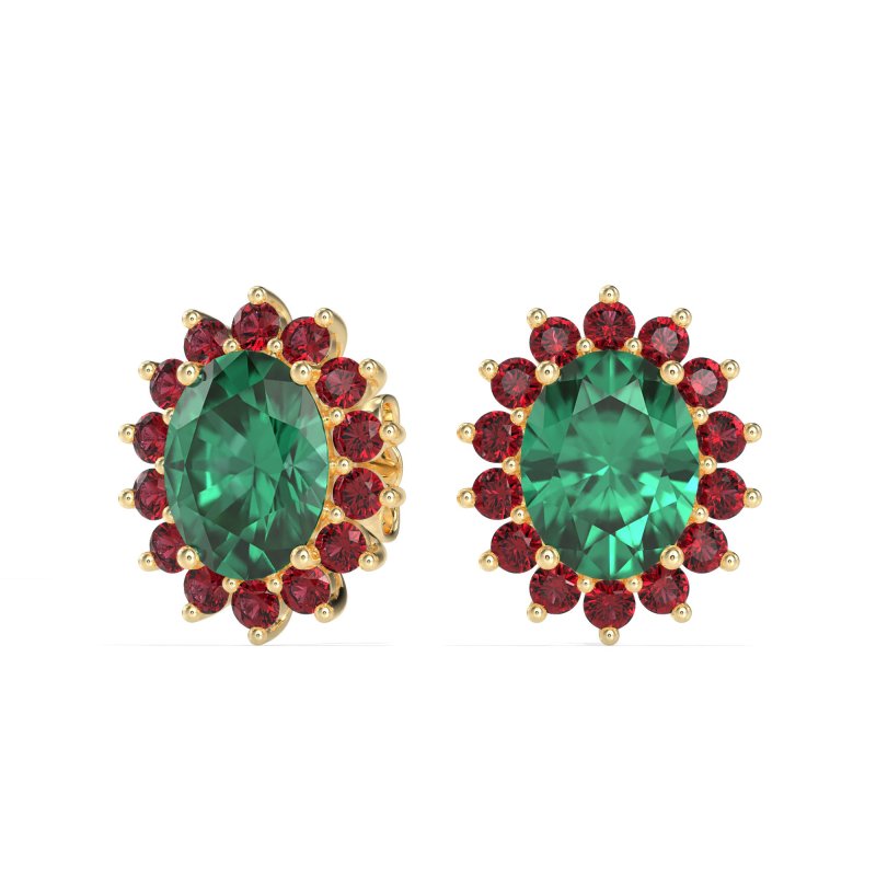 Princess Diana Oval Halo Earrings