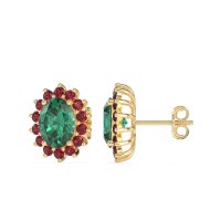 Princess Diana Oval Halo Earrings