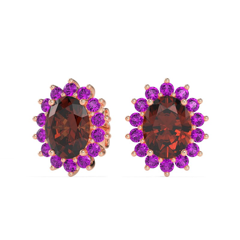 Princess Diana Oval Halo Earrings