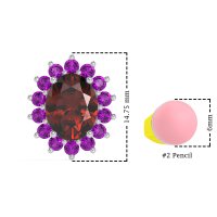 Princess Diana Oval Halo Earrings