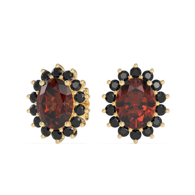 Princess Diana Oval Halo Earrings