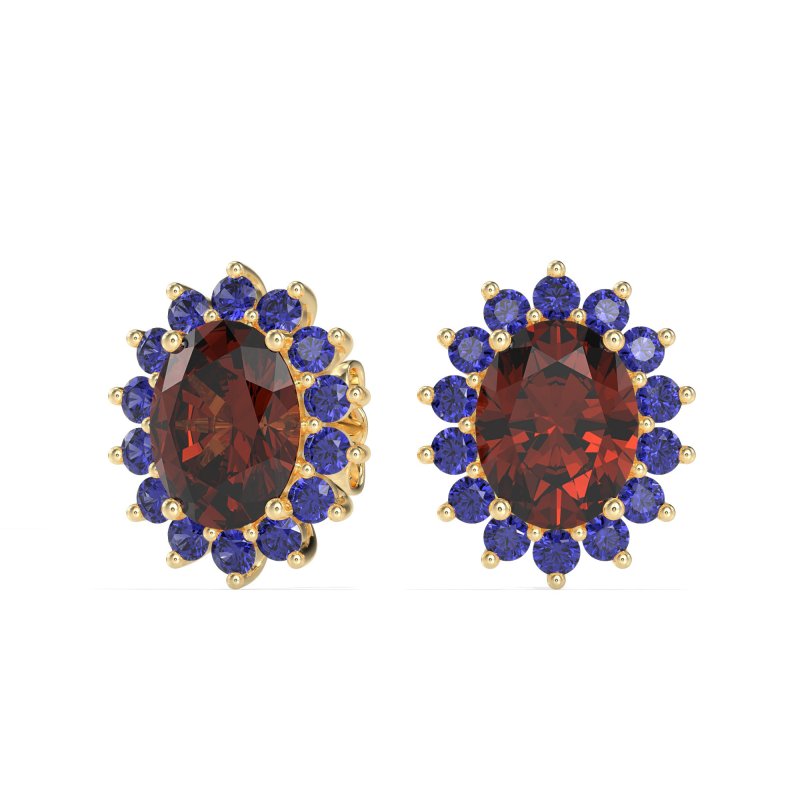 Princess Diana Oval Halo Earrings