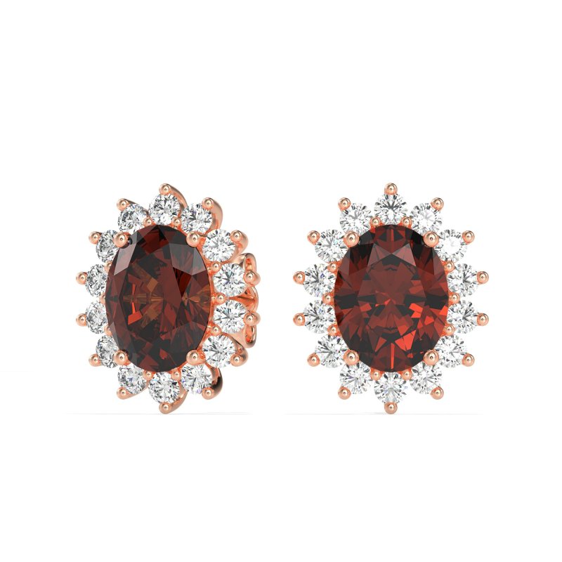 Princess Diana Oval Halo Earrings