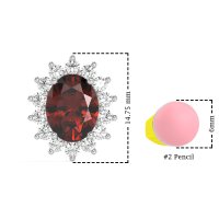 Princess Diana Oval Halo Earrings