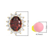 Princess Diana Oval Halo Earrings