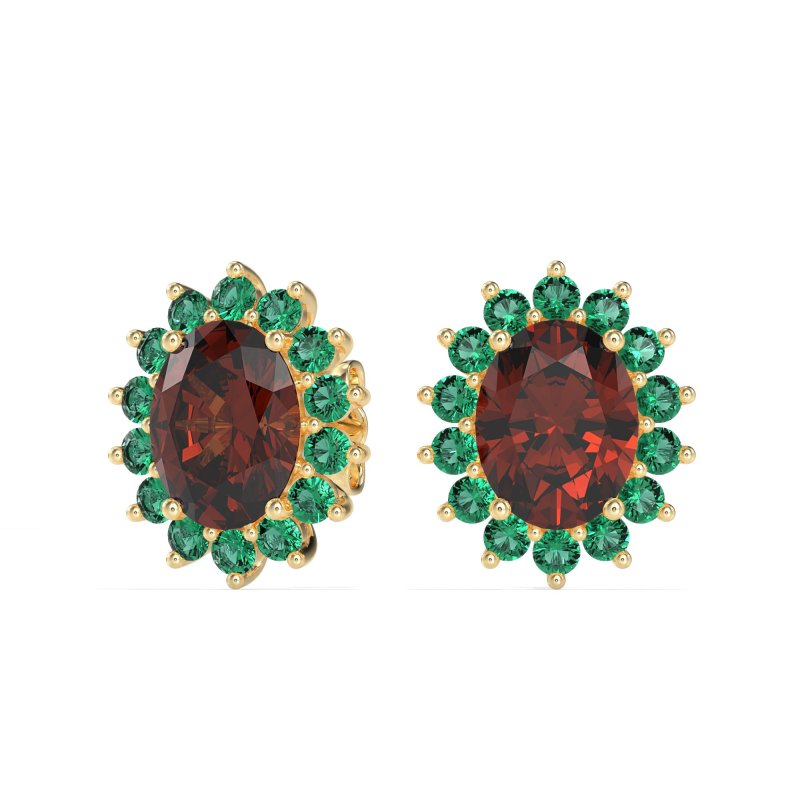 Princess Diana Oval Halo Earrings