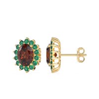 Princess Diana Oval Halo Earrings