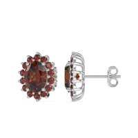 Princess Diana Oval Halo Earrings