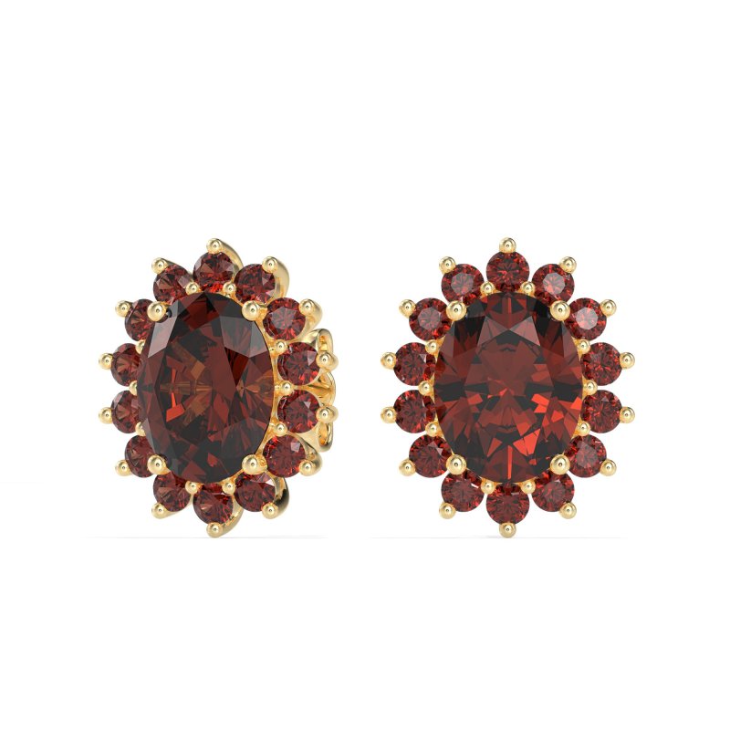 Princess Diana Oval Halo Earrings