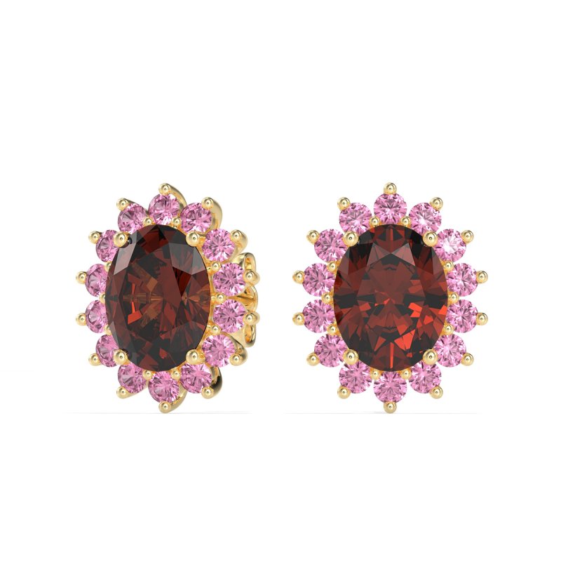 Princess Diana Oval Halo Earrings