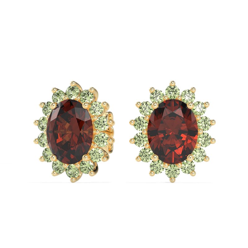 Princess Diana Oval Halo Earrings